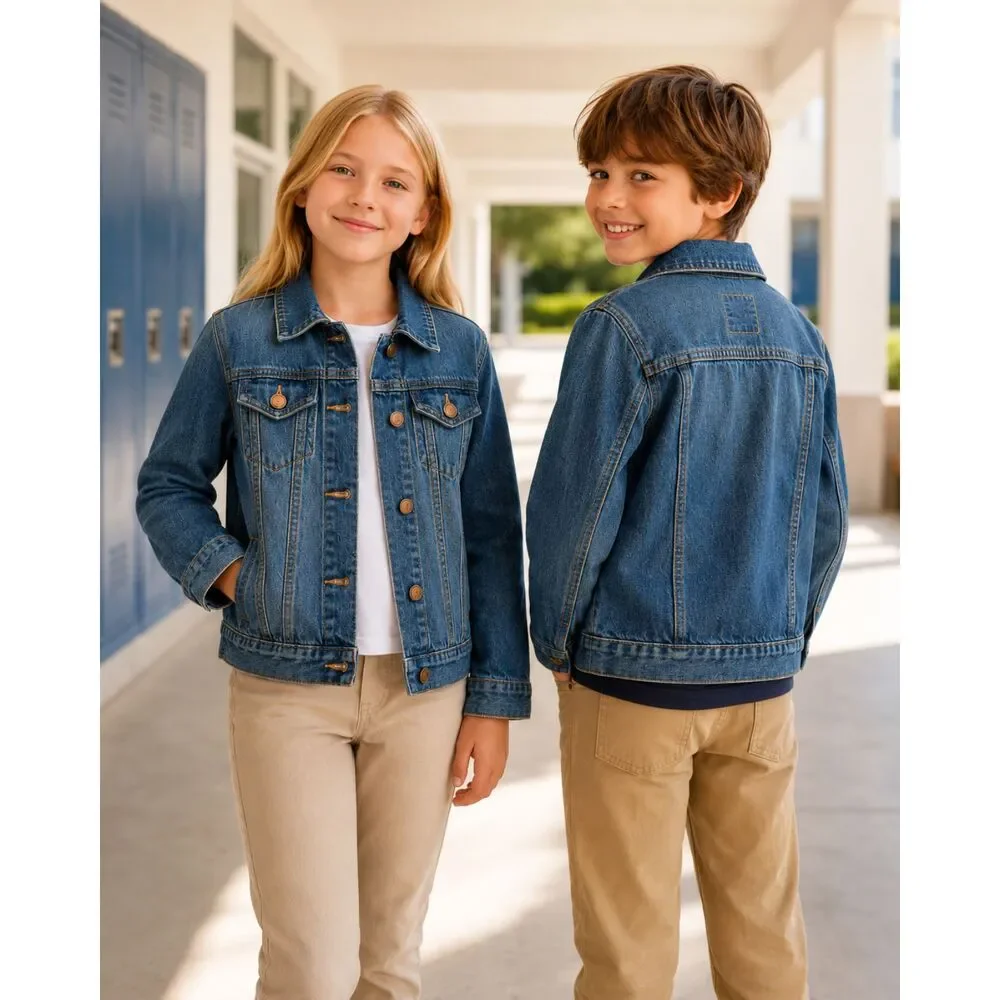 GapKids Denim Jacket Size M Blue Jean Trucker Jacket Unisex Boys Girls Classic